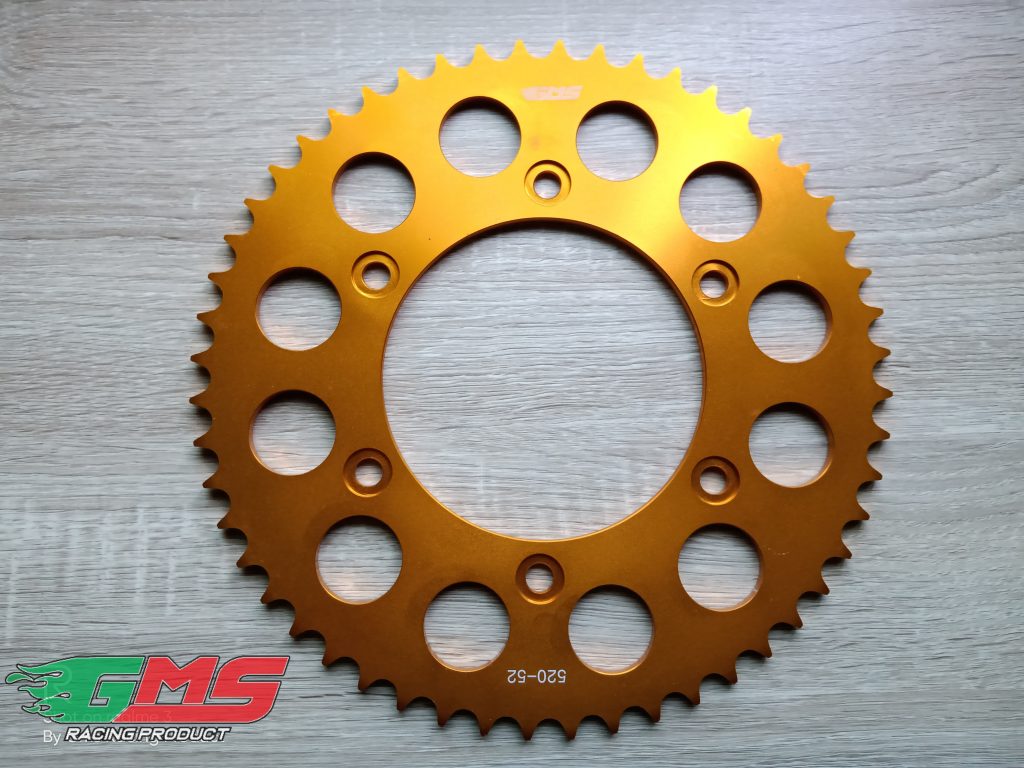 Gear Belakang CRF150 520-52T Gold Bahan Alumunium Gms Racing Product gear belakang crf150 520-52