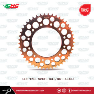 Gear Belakang Honda CRF150 TYPE 520 Gold GMS Racing Product