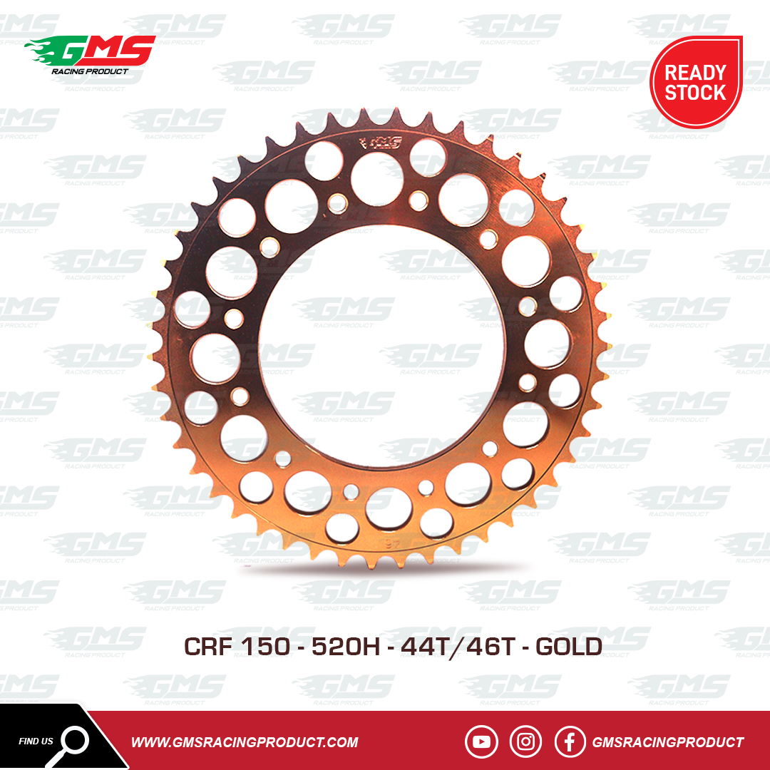 Gear Belakang Honda CRF150 TYPE 520 Gold GMS Racing Product Gear Belakang Honda CRF150 TYPE 520 Gold GMS Racing Product