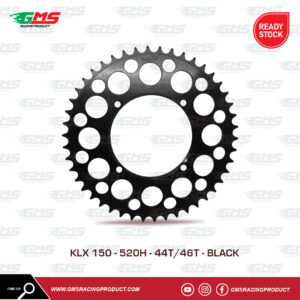 Gear Belakang Kawasaki KLX150 TYPE 520 Black GMS Racing Product