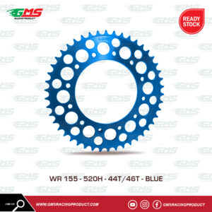 Gear Belakang Yamaha WR155 TYPE 520-44T-46T Blue GMS Racing Product