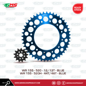 Gear Set Yamaha WR155 TYPE 520-44T-46T Blue GMS Racing Product